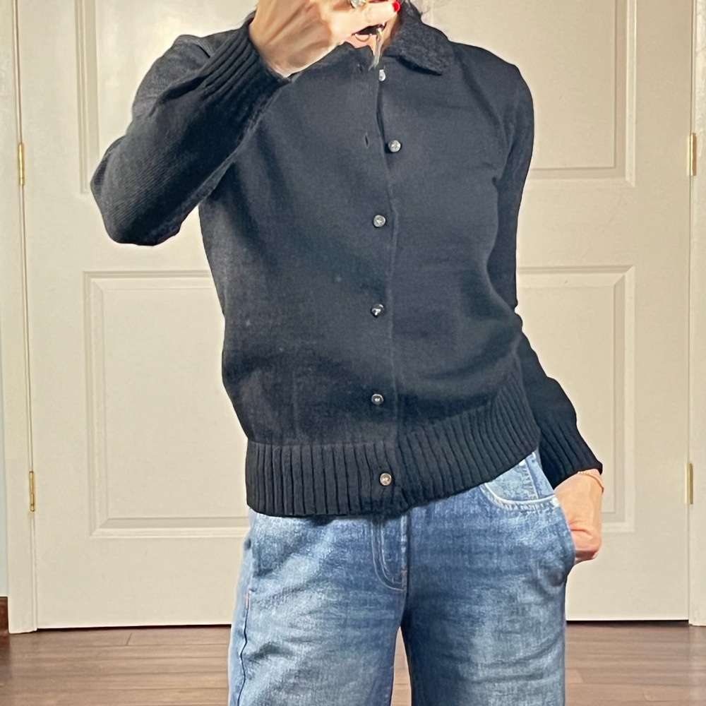 Comme des Garçons Tricot 100% wool fitted collared cardigan